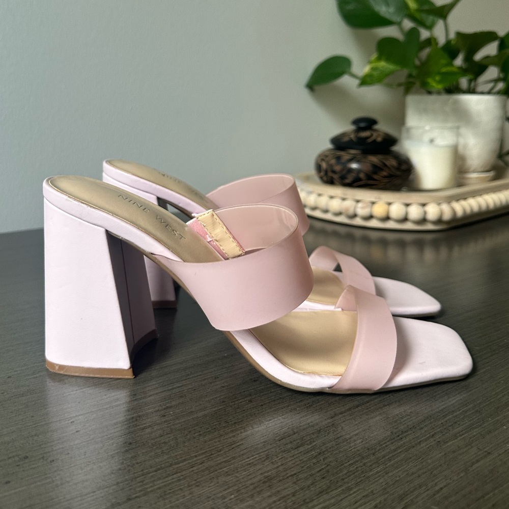 NINE WEST  Pink Block Heel Sandals